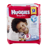 Huggies Snug and Dry Diapers Size 5 Jumbo Pack 25CT PKG