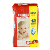 Huggies Snug & Dry Diapers Size 2 (12-18) Jumbo Pack 38CT PKG