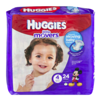 Huggies Little Movers Diapers Size 4 (22-37LB) Jumbo Pack 24CT PKG