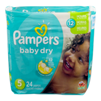 Pampers Baby Dry Diapers Size 5 Jumbo Pack 24CT PKG