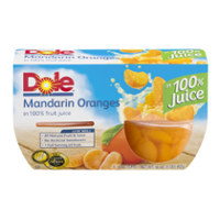 Dole Fruit Bowls Mandarin Oranges in 100 percent Juice 4oz. EA 4CT 16oz PKG product image