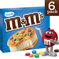 M&M's Vanilla Cookie Ice Cream Sandwiches 6CT 24oz Box
