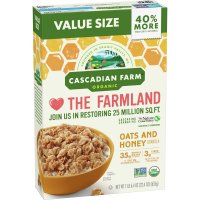 Cascadian Farm Cereal Oats N Honey Granola 16oz Box product image