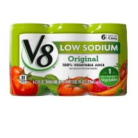 V8 100% Vegetable Juice Low Sodium 5.5oz. EA 6PK
