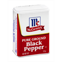 McCormick Black Pepper, Ground 4oz. Can