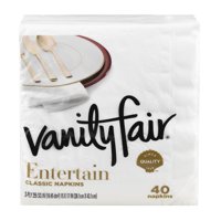Vanity Fair Entertain Classic Napkins White 3Ply 40CT product image