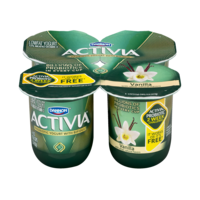 Dannon Activia Probiotic Yogurt Vanilla 4oz EA 4PK