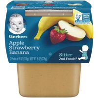 Gerber 2nd Fruits Apple Strawberry Banana All Natural 4oz 2PK