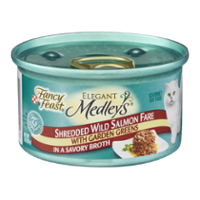 Fancy Feast Elegant Medleys Shredded Salmon in Broth with Garden Greens 1CT 3oz Can