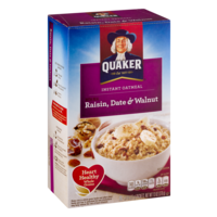Quaker Instant Oatmeal Raisin Date & Walnut 10PK 13oz Box