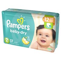 Pampers Baby Dry Diapers Size 2 (12-18 LB) Jumbo Pack 37CT PKG