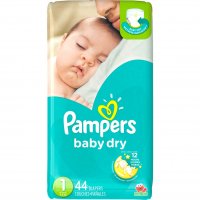 Pampers Baby Dry Size 1 (8-14LB) Jumbo 44CT PKG product image