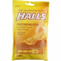 Halls Triple Soothing Action Cough Drops Honey-Lemon 30CT PKG