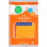Store Brand Deli Packaged Sliced Sharp Cheddar Cheese 10CT 8oz PKG