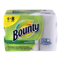 Bounty Paper Towels Big Roll White 54 Full Size Sheets 2-Ply 6CT
