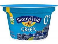 Stonyfield Organic Greek 0% Fat Yogurt Blueberry 5.3oz Cups