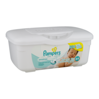 Pampers Baby Wipes Sensitive 64CT Bin