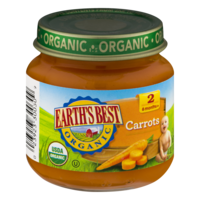 Earth's Best Organic Baby Food 2nd Carrots 4oz Jar