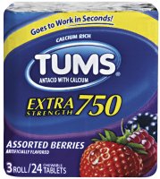 Tums Extra Strength 750 Assorted Fruit 3 Roll Pack