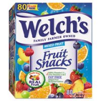 Welch's Fruit Snacks Mixed Fruit 80CT .9oz Pouches