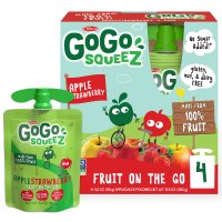 Materne GoGo Squeez Apple Strawberry Applesauce On The Go 3.2oz Pouch 4PK