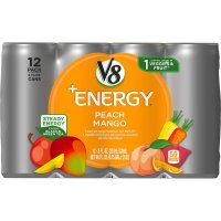 V8 V-Fusion Energy Drink Peach Mango 6Pk 8oz Cans