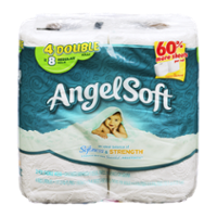 Angel Soft Bath Tissue Double Roll 2-Ply Unscented 4CT