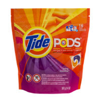 Tide Pods Spring Meadow Detergent + Stain Remover + Brightener 16CT 14oz product image