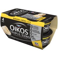 Dannon Oikos Triple Zero Blended Greek Yogurt Banana Cream 4PK 5.3oz EA product image