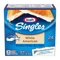 Kraft Cheese White American Singles 16CT 12oz PKG product image