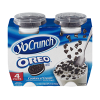 YoCrunch Low Fat Cookies n' Cream Yogurt with Oreo Toppings 4Pack of 4oz Cups product image