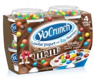 YoCrunch Lowfat Vanilla Yogurt with M&Ms Toppings 4Pack of 4oz Cups