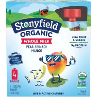 Stonyfield Whole Milk Pear-Spinach-Mango Yogurt 4PK 3.5oz Pouches product image