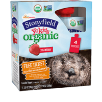 Stonyfield YoKids Organic Strawberry Yogurt 4PK 3.5oz Pouches product image