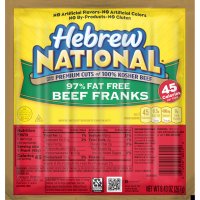Hebrew National Franks Beef Skinless 97% Fat Free 6CT 9.43oz PKG product image