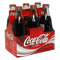 Coke Classic 6 Pack of 8oz Classic Glass Bottles product image