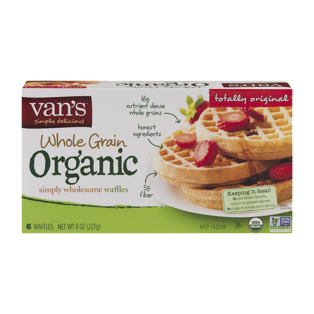 Van's Organic Whole Grain Waffles 8oz Box Garden Grocer